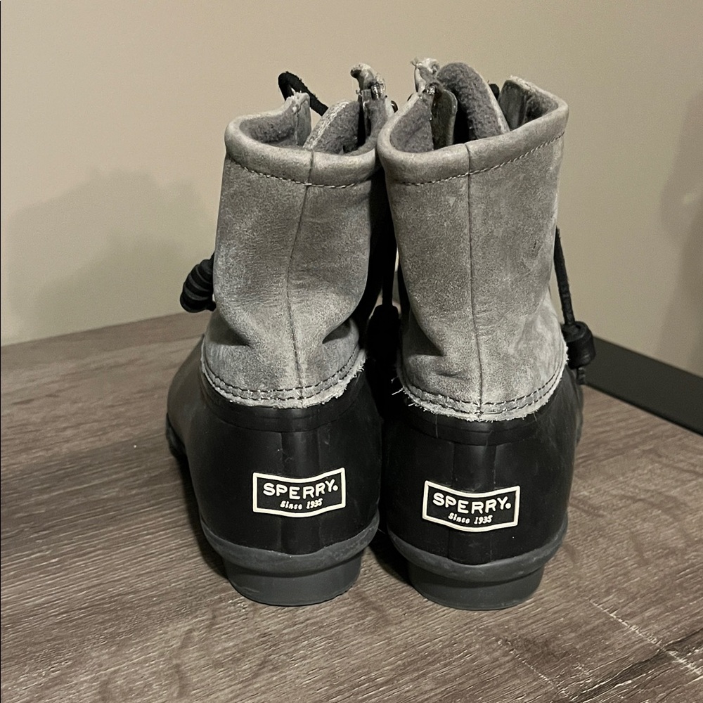 Sperry Women's Black and Gray Duck Boots - Picture 2 of 3